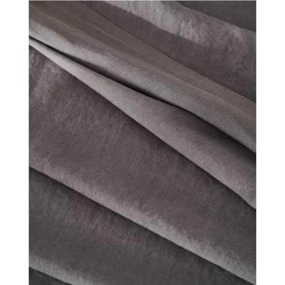 The Threadery 3 Piece Queen Duvet Cover Set Pure Belgian Linen Grey Quiet Shade - Picture 4 of 15